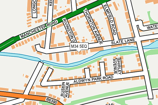 M34 5EQ map - OS OpenMap – Local (Ordnance Survey)