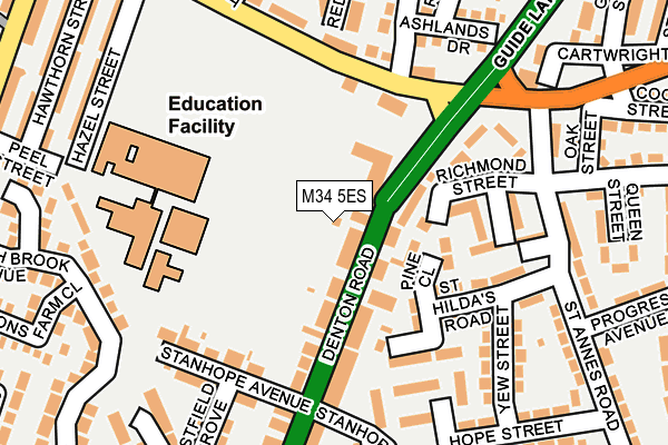 M34 5ES map - OS OpenMap – Local (Ordnance Survey)