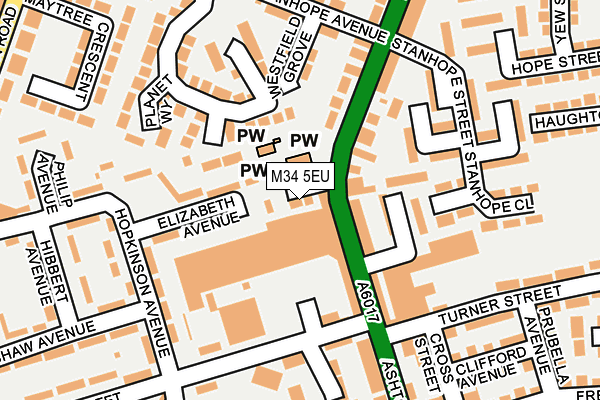 M34 5EU map - OS OpenMap – Local (Ordnance Survey)