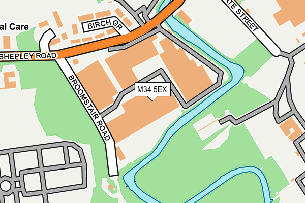 M34 5EX map - OS OpenMap – Local (Ordnance Survey)
