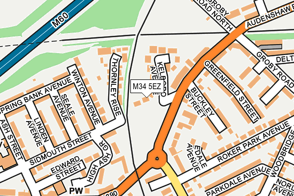 M34 5EZ map - OS OpenMap – Local (Ordnance Survey)