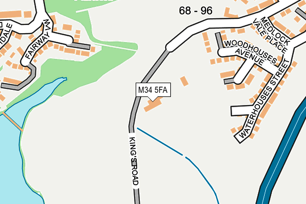 M34 5FA map - OS OpenMap – Local (Ordnance Survey)