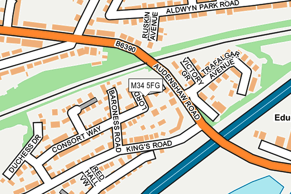 M34 5FG map - OS OpenMap – Local (Ordnance Survey)