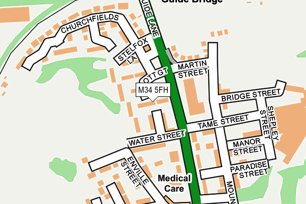 M34 5FH map - OS OpenMap – Local (Ordnance Survey)