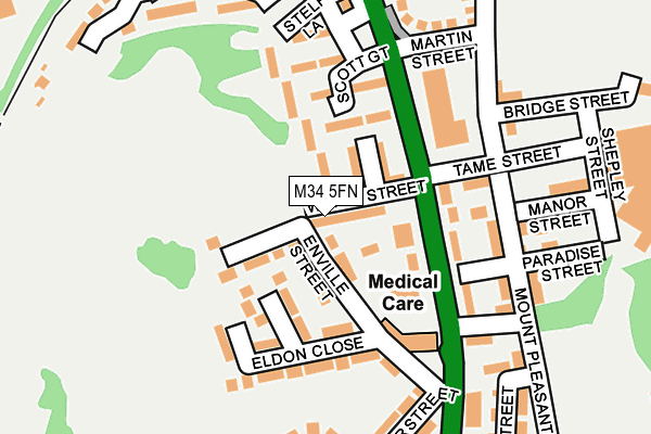 M34 5FN map - OS OpenMap – Local (Ordnance Survey)