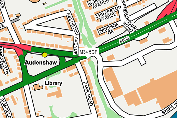 M34 5GF map - OS OpenMap – Local (Ordnance Survey)