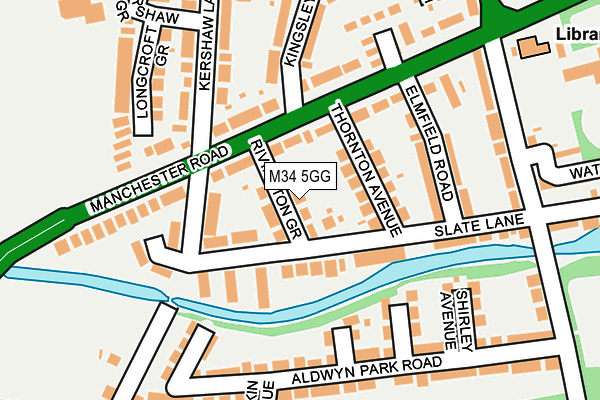 M34 5GG map - OS OpenMap – Local (Ordnance Survey)