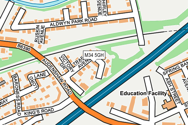 M34 5GH map - OS OpenMap – Local (Ordnance Survey)