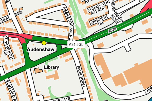 M34 5GL map - OS OpenMap – Local (Ordnance Survey)