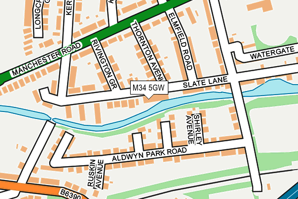 M34 5GW map - OS OpenMap – Local (Ordnance Survey)