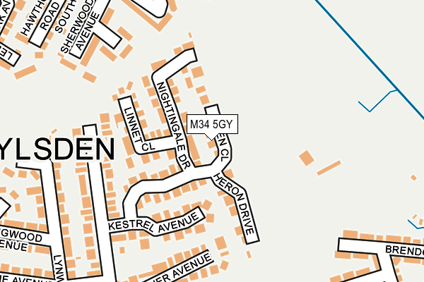 M34 5GY map - OS OpenMap – Local (Ordnance Survey)