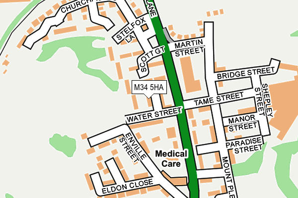 M34 5HA map - OS OpenMap – Local (Ordnance Survey)