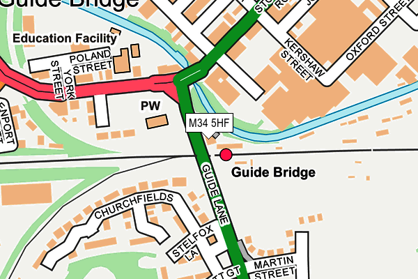 M34 5HF map - OS OpenMap – Local (Ordnance Survey)