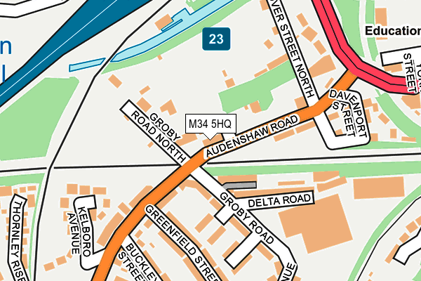 M34 5HQ map - OS OpenMap – Local (Ordnance Survey)