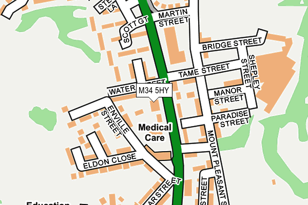 M34 5HY map - OS OpenMap – Local (Ordnance Survey)