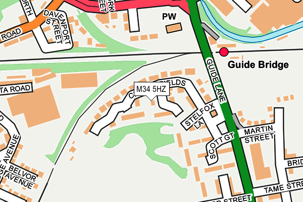 M34 5HZ map - OS OpenMap – Local (Ordnance Survey)