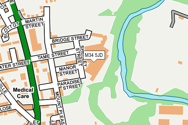 M34 5JD map - OS OpenMap – Local (Ordnance Survey)