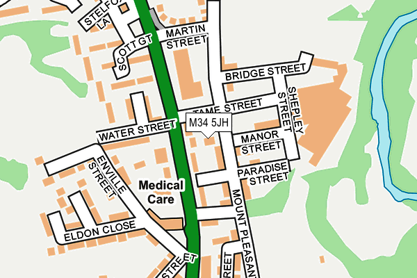 M34 5JH map - OS OpenMap – Local (Ordnance Survey)