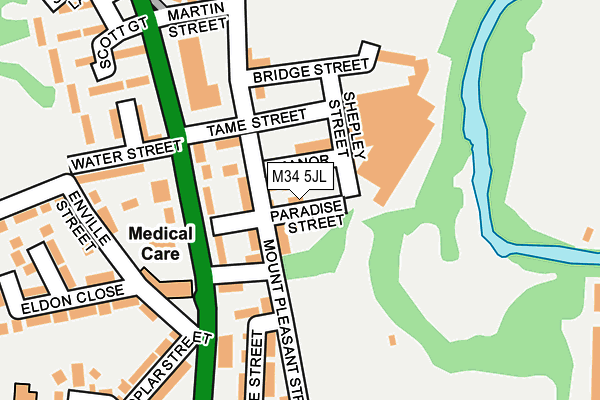 M34 5JL map - OS OpenMap – Local (Ordnance Survey)