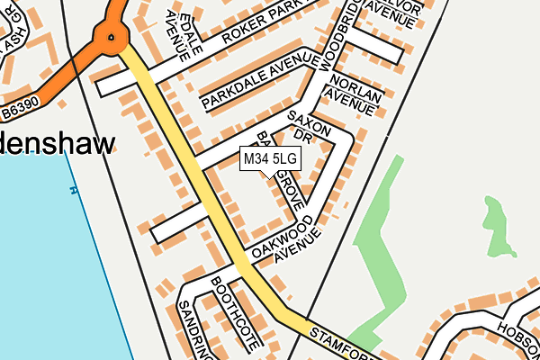 M34 5LG map - OS OpenMap – Local (Ordnance Survey)