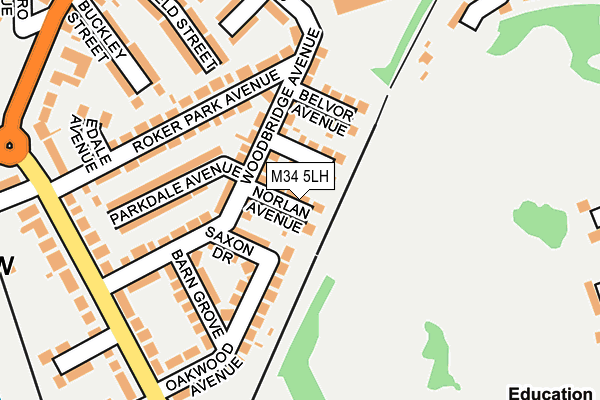M34 5LH map - OS OpenMap – Local (Ordnance Survey)