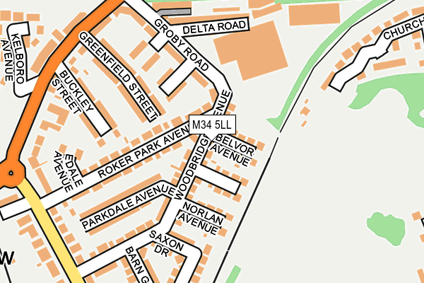 M34 5LL map - OS OpenMap – Local (Ordnance Survey)