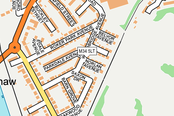 M34 5LT map - OS OpenMap – Local (Ordnance Survey)