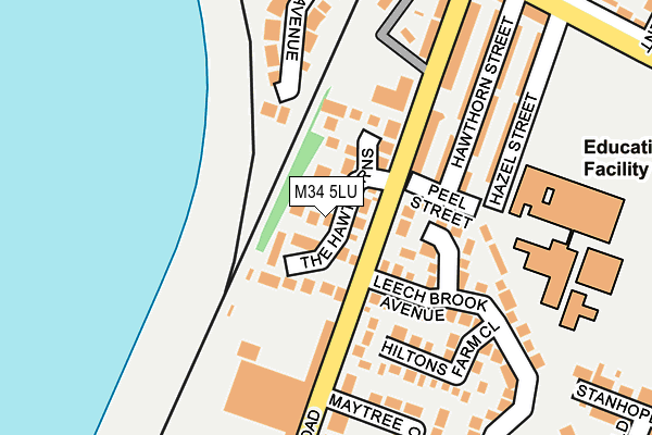 M34 5LU map - OS OpenMap – Local (Ordnance Survey)