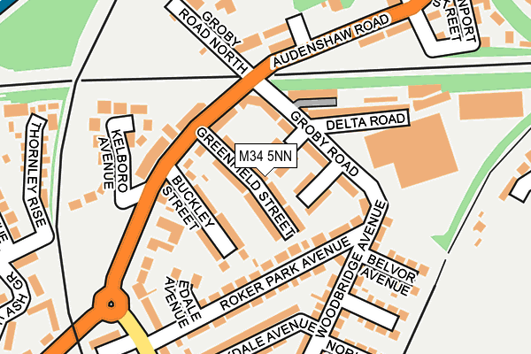 M34 5NN map - OS OpenMap – Local (Ordnance Survey)