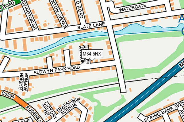 M34 5NX map - OS OpenMap – Local (Ordnance Survey)