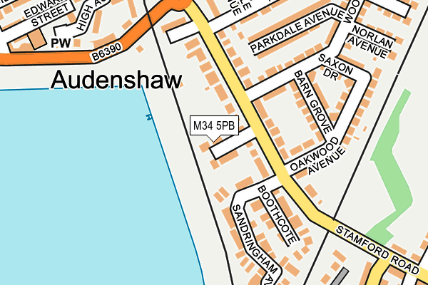 M34 5PB map - OS OpenMap – Local (Ordnance Survey)