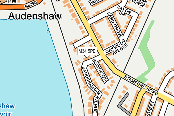 M34 5PE map - OS OpenMap – Local (Ordnance Survey)