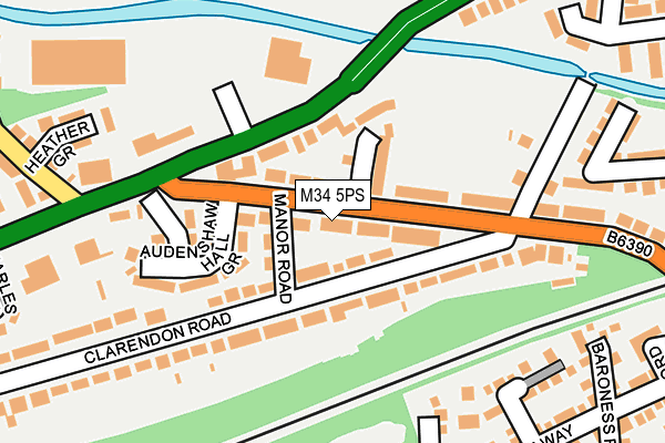 M34 5PS map - OS OpenMap – Local (Ordnance Survey)