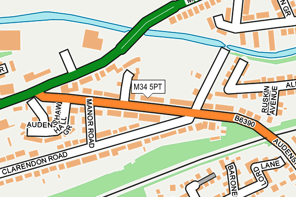 M34 5PT map - OS OpenMap – Local (Ordnance Survey)