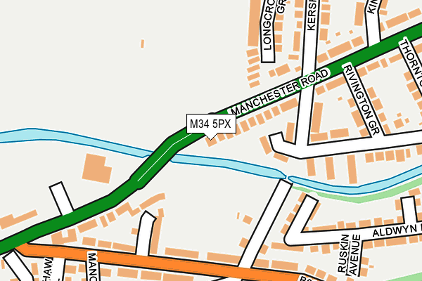 M34 5PX map - OS OpenMap – Local (Ordnance Survey)