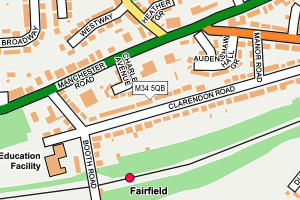 M34 5QB map - OS OpenMap – Local (Ordnance Survey)