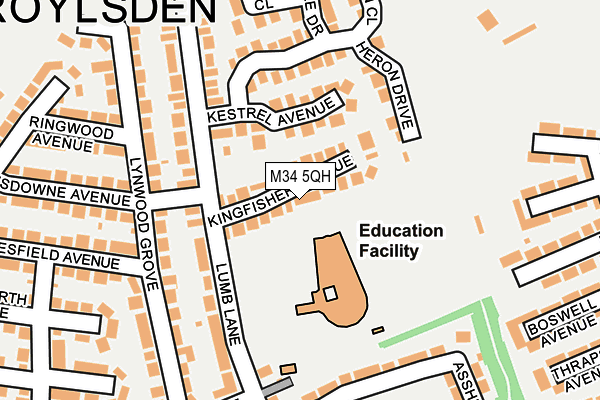 M34 5QH map - OS OpenMap – Local (Ordnance Survey)