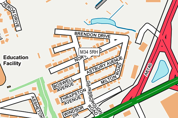 M34 5RH map - OS OpenMap – Local (Ordnance Survey)