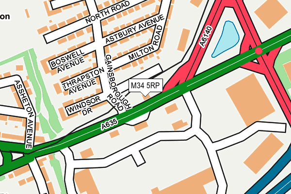 M34 5RP map - OS OpenMap – Local (Ordnance Survey)