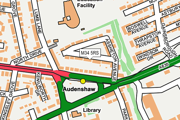 M34 5RS map - OS OpenMap – Local (Ordnance Survey)