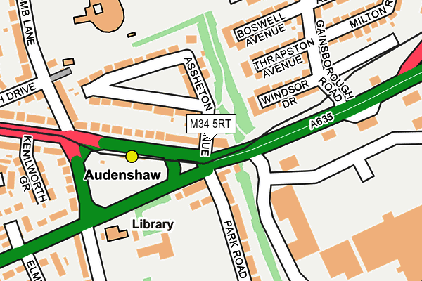 M34 5RT map - OS OpenMap – Local (Ordnance Survey)