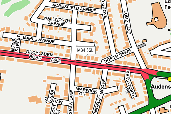 M34 5SL map - OS OpenMap – Local (Ordnance Survey)