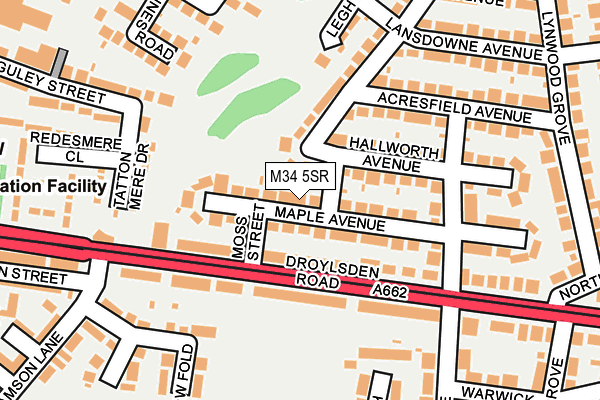 M34 5SR map - OS OpenMap – Local (Ordnance Survey)