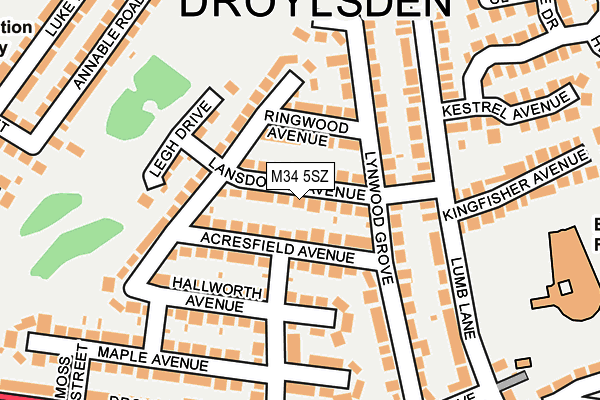 M34 5SZ map - OS OpenMap – Local (Ordnance Survey)