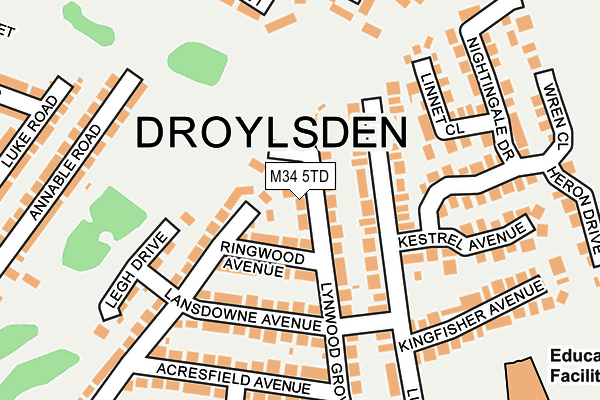 M34 5TD map - OS OpenMap – Local (Ordnance Survey)