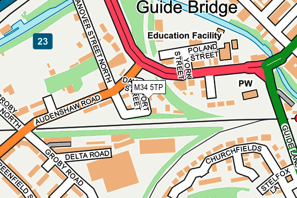 M34 5TP map - OS OpenMap – Local (Ordnance Survey)