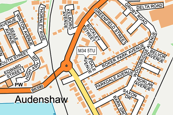 M34 5TU map - OS OpenMap – Local (Ordnance Survey)