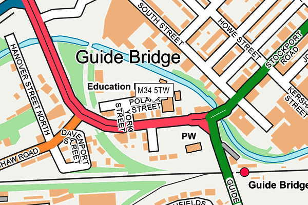 M34 5TW map - OS OpenMap – Local (Ordnance Survey)