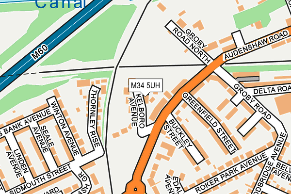 M34 5UH map - OS OpenMap – Local (Ordnance Survey)