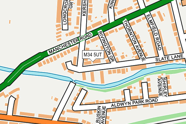 M34 5UT map - OS OpenMap – Local (Ordnance Survey)